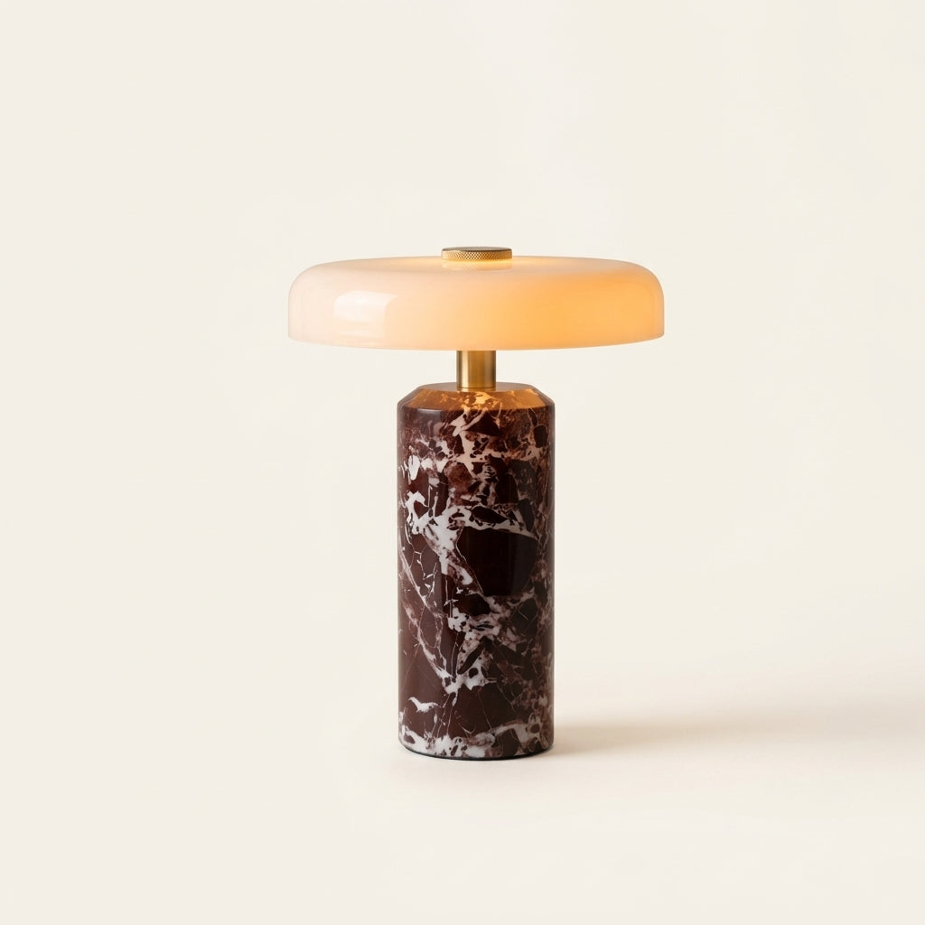 Lámpara de mesa de mármol y cristal Ónice