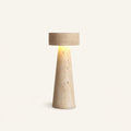 Lámpara de mesita de travertino natural con LED integrado Piedra