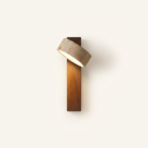 Aplique de pared de travertino con foco orientable Lector