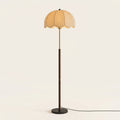 Lámpara de pie tulipa vintage de madera oscura Tulipa