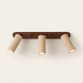 Aplique de pared de travertino y nogal con focos orientables Dúo