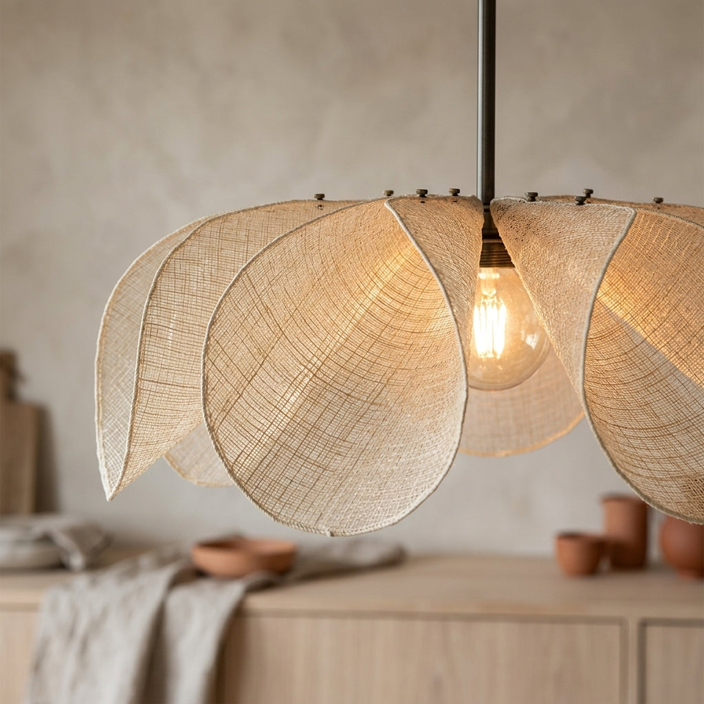 Lámpara colgante de tela plisada vintage Plisada – detalle