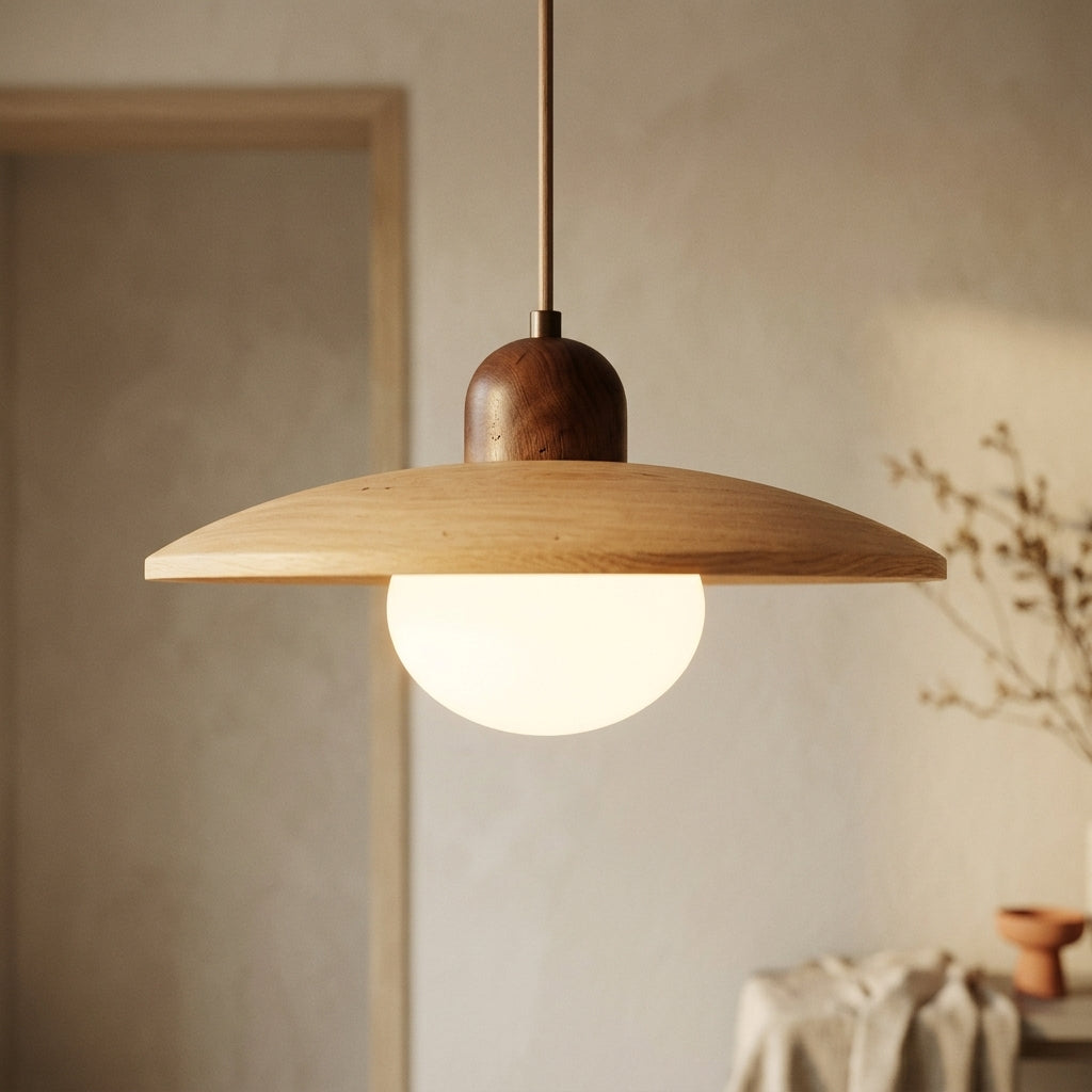 Lámpara colgante minimalista de madera para cocina Isla – detalle