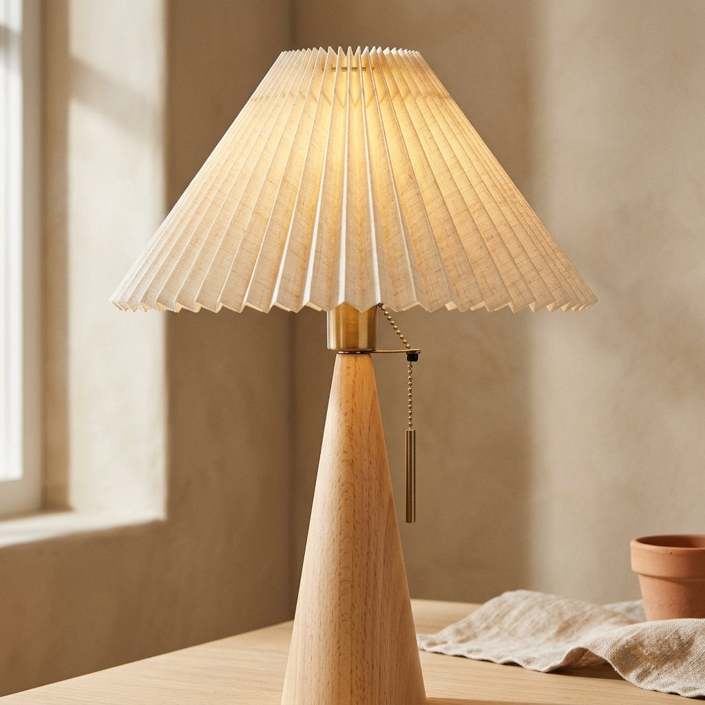 Lámpara de mesa de madera minimalista Alba – detalle