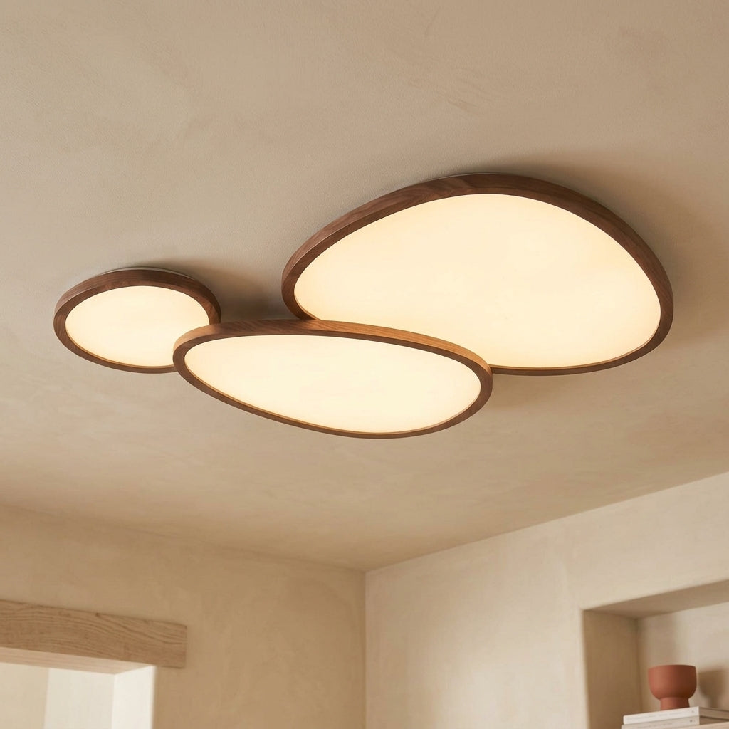 Lámpara de techo ultrafina de madera oscura Lámina – detalle