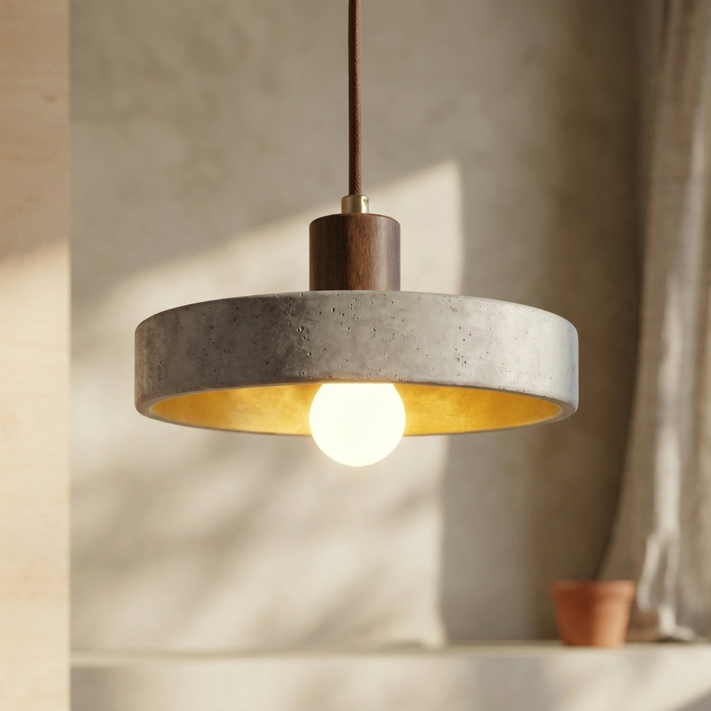 Lámpara colgante Bauhaus de travertino Bau – detalle