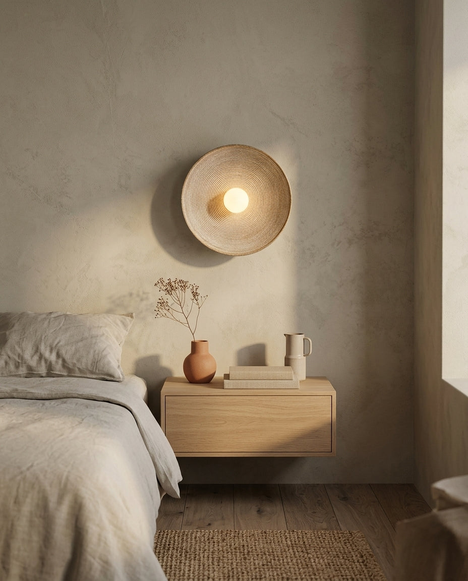Aplique de pared japonés de cristal y resina Cuenco – cabecero
