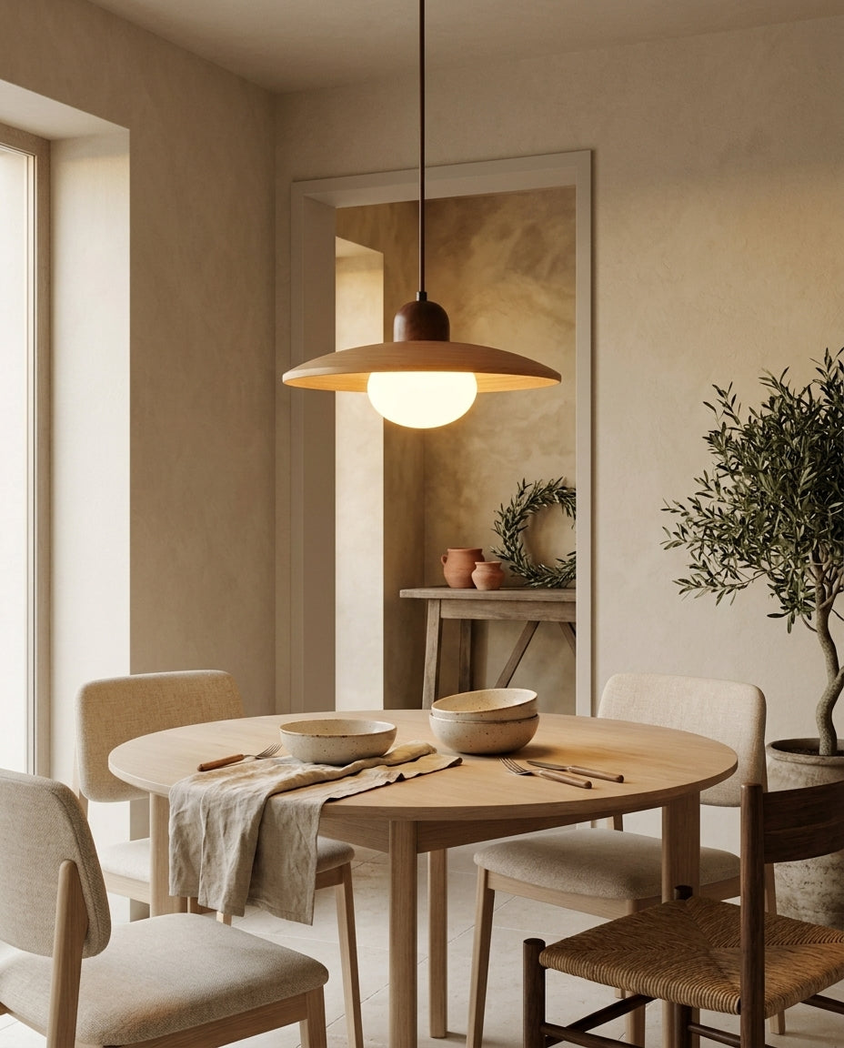 Lámpara colgante minimalista de madera para cocina Isla – comedor
