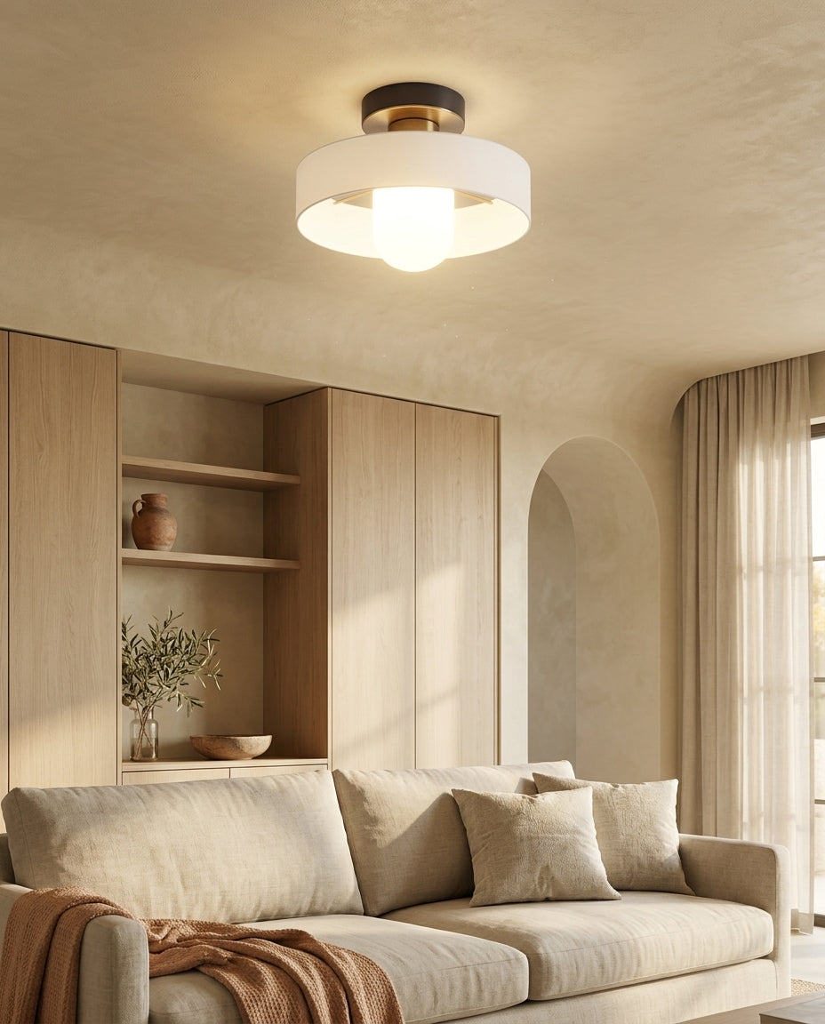 Lámpara de techo Bauhaus de cristal y latón París – salon