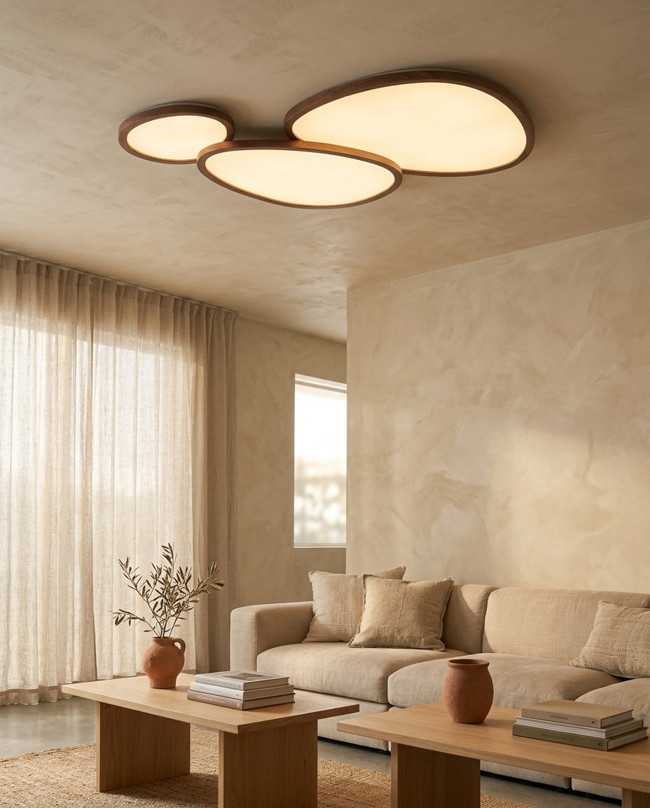 Lámpara de techo ultrafina de madera oscura Lámina – salon