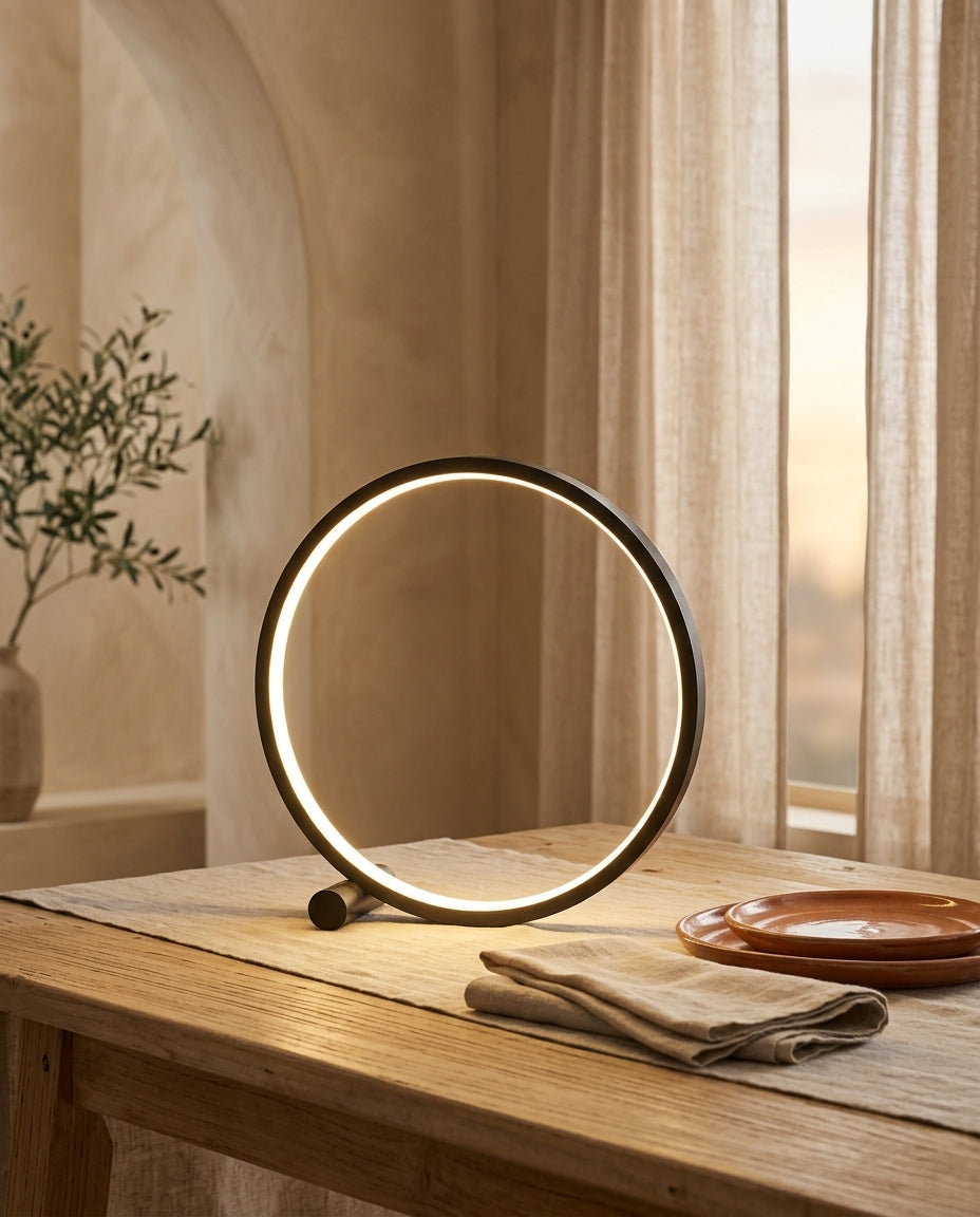 Lámpara de mesa LED recargable táctil en forma de aro Aro – mesa