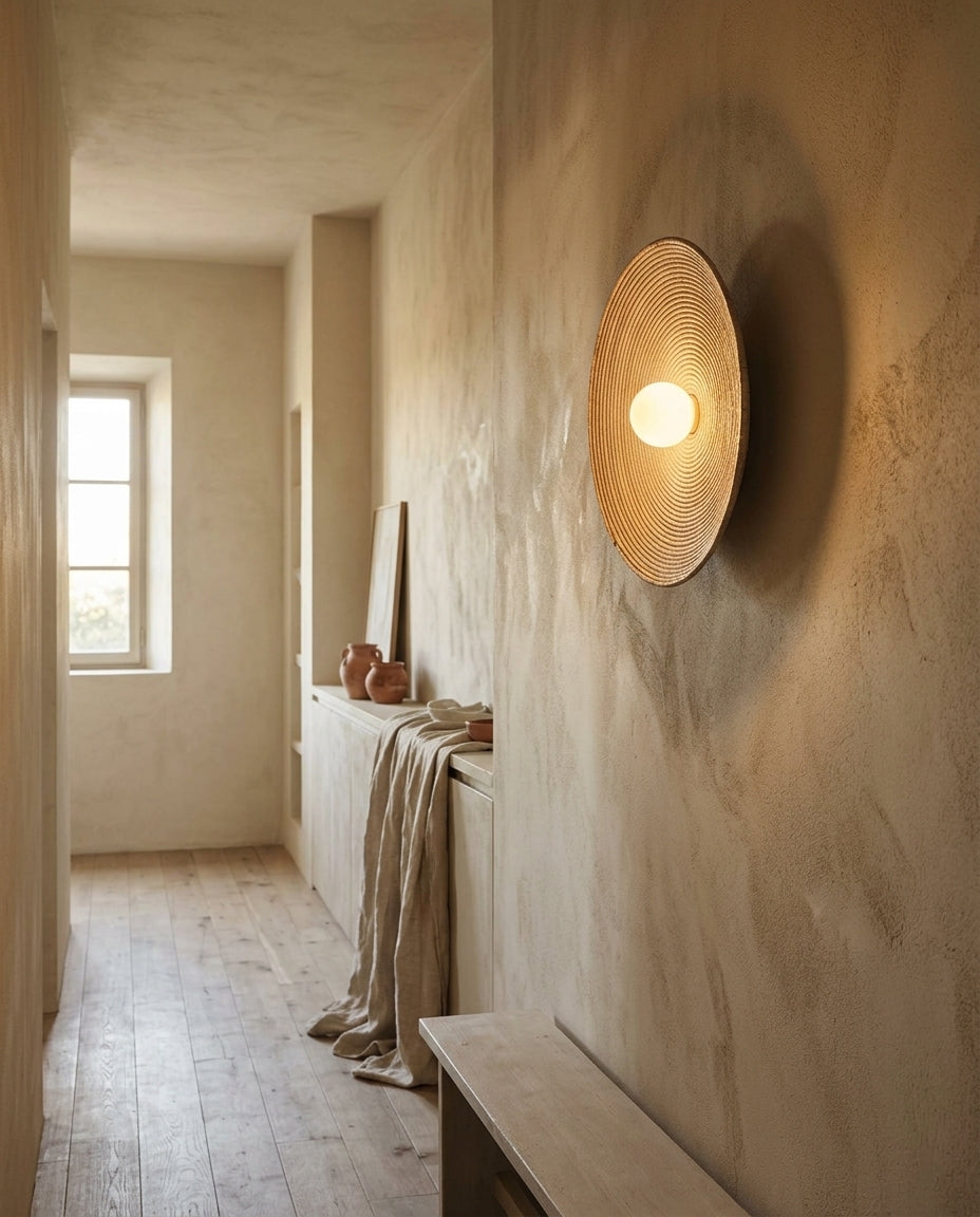Aplique de pared japonés de cristal y resina Cuenco – pasillo