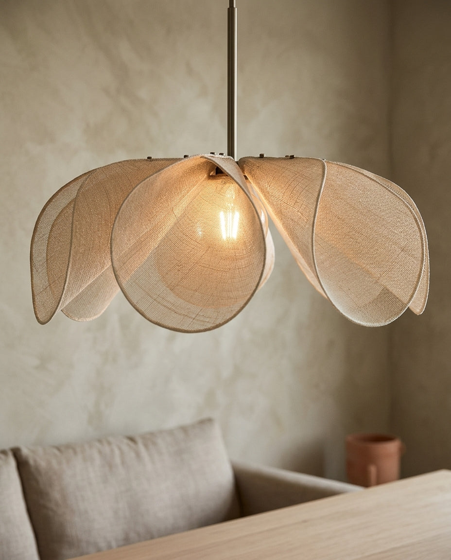 Lámpara colgante de tela plisada vintage Plisada – detalle