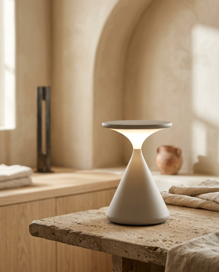 Lámpara de mesa recargable táctil nórdica reloj de arena Arena – detalle