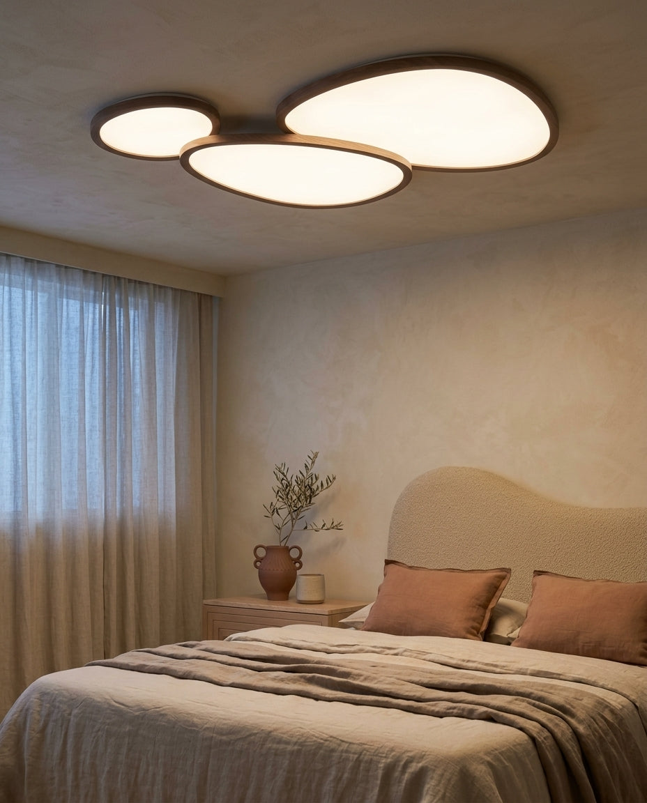Lámpara de techo ultrafina de madera oscura Lámina – dormitorio