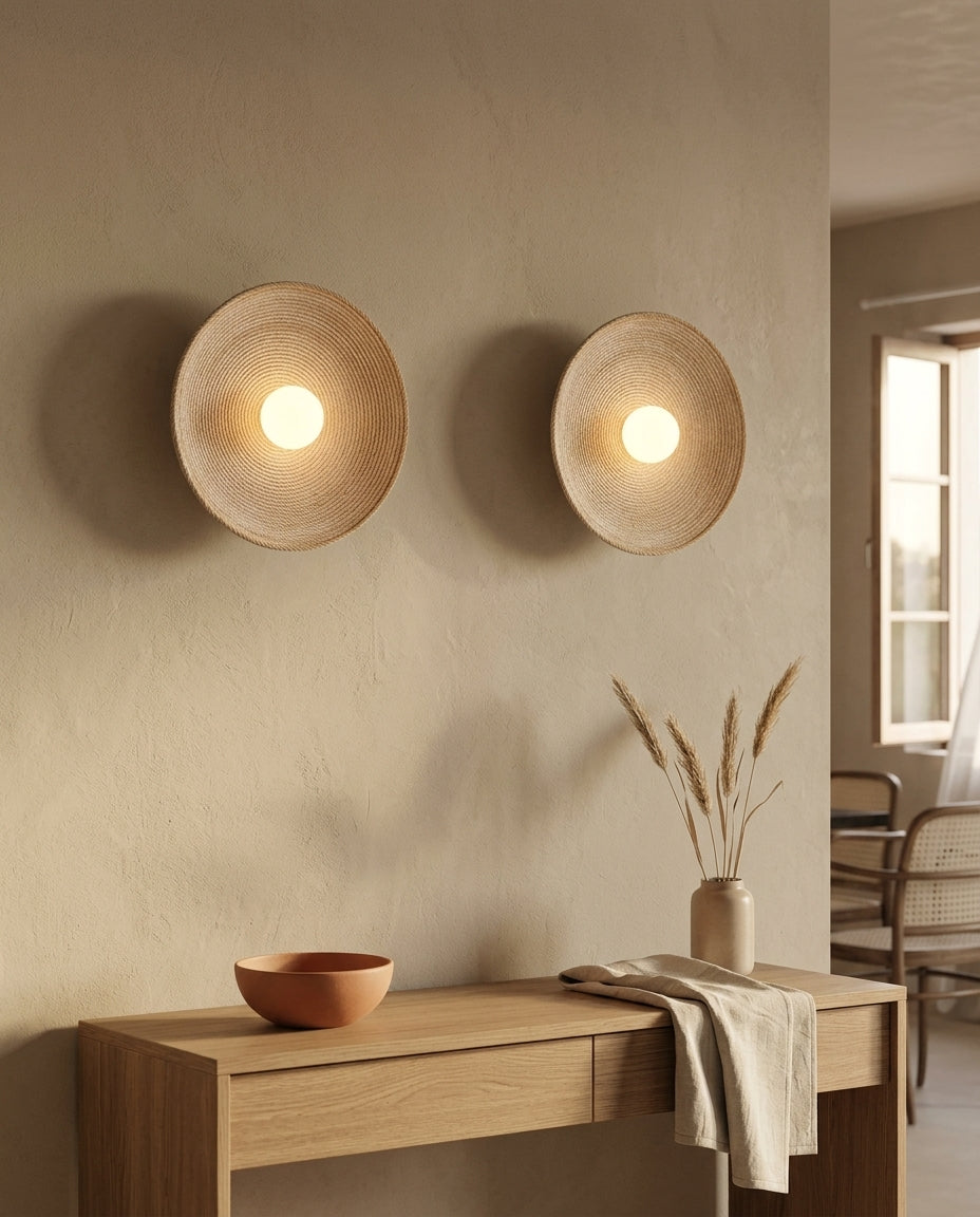 Aplique de pared japonés de cristal y resina Cuenco – pareja