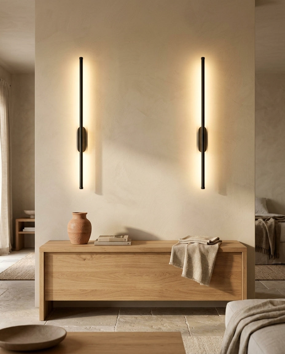 Aplique de pared LED lineal de ambiente Trazo – pareja